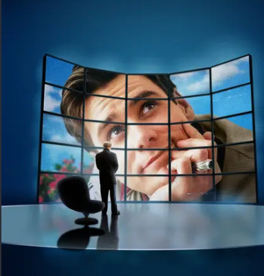 Looking at Truman from the movie The Truman Show